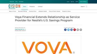 Voya Financial Extends Relationship as Service Provider for Nestlé's ...