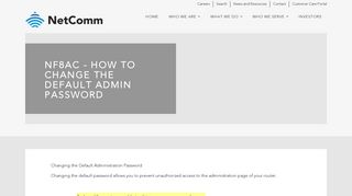 NF8AC - How to change the default admin password | NetComm ...