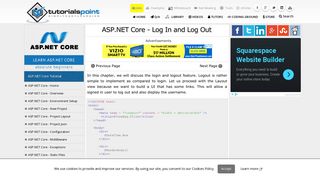 ASP.NET Core Log In and Log Out - Tutorialspoint
