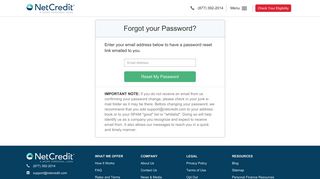Reset Password - NetCredit
