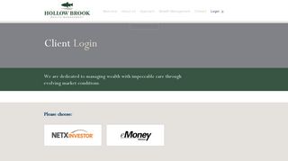 NetExchange Investor Login | Hollow Brook Wealth Management