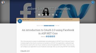 An introduction to OAuth 2.0 using Facebook in ASP.NET Core