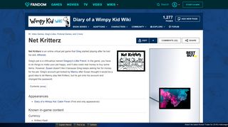 Net Kritterz | Diary of a Wimpy Kid Wiki | FANDOM powered by Wikia