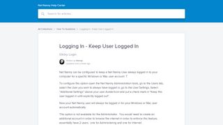 Logging In - Keep User Logged In | Net Nanny Help Center