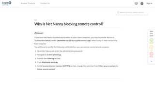 Why is Net Nanny blocking remote control? - LogMeIn Support