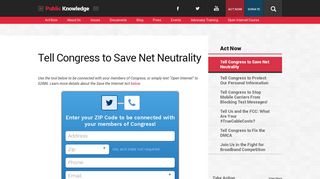 Tell Congress to Save Net Neutrality - Public Knowledge