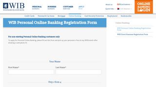 WIB Personal Online Banking Registration Form - WIB St Maarten