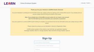 Sign Up - LEARN Charter School Network | SchoolMint