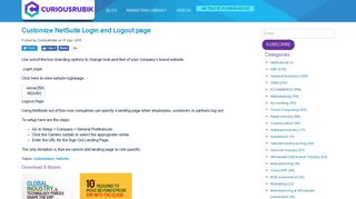 Customize NetSuite Login and Logout page - NetSuite Blog