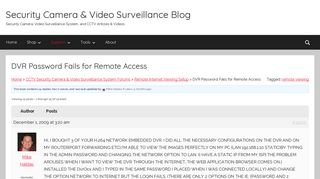 DVR Password Fails for Remote Access | Security Camera ...