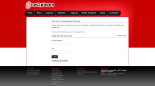 Net2Phone Business SIP Trunking - Login