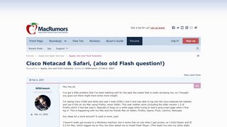 Cisco Netacad & Safari, (also old Flash question!) | MacRumors Forums