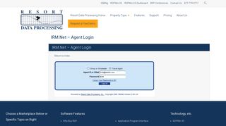 IRM.Net - Agent Login - Resort Data Processing