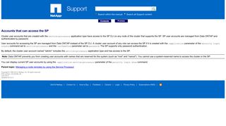 Accounts that can access the SP - NetApp Support
