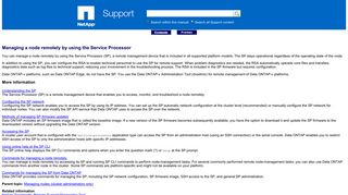 Managing a node remotely by using the Service ... - NetApp Support