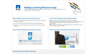 NetApp Learning Resource App Homepage