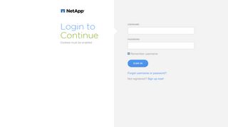 NetApp Login Page