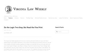 Do the Login Two-Step, But Read the Fine Print — Virginia Law Weekly