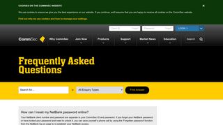 How can I reset my NetBank password online? - CommSec