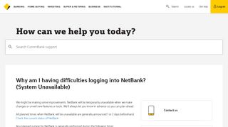 Why am I having difficulties logging into NetBank? (System Unavailable)