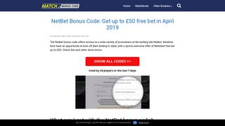 NetBet Bonus Code: Get up to £50 free bet in February 2019 ...