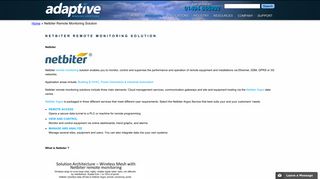 Netbiter m2m remote monitoring solution - Adaptive Wireless