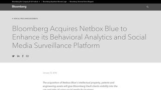 Bloomberg Acquires Netbox Blue to Enhance its Behavioral Analytics ...