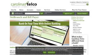Welcome (Online Services/NetBranch and Bill Payer) - Carolinas Telco