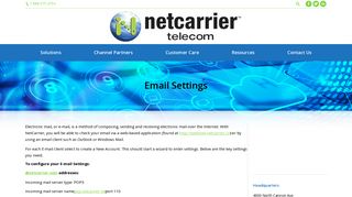 Email Settings - Netcarrier Telecom