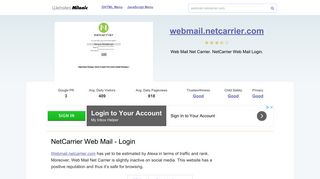 Webmail.netcarrier.com website. NetCarrier Web Mail - Login.