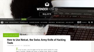 Hack Like a Pro: How to Use Netcat, the Swiss Army Knife of Hacking ...