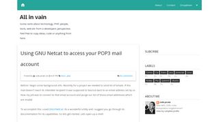 Using GNU Netcat to access your POP3 mail account - in vain