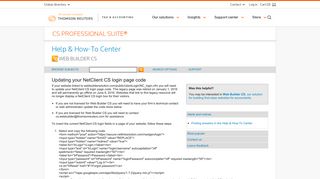 Updating your NetClient CS login page code - CS Professional Suite