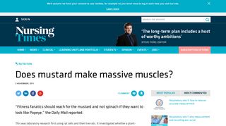 Does mustard make massive muscles? | NHS Choices | Nursing Times