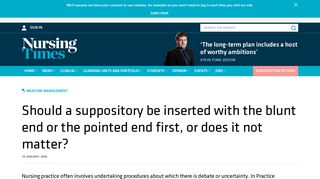 Should a suppository be inserted with the blunt end or the pointed end ...