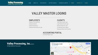 Valley Master Logins - Valley Processing, Inc.