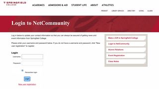 Please Login to NetCommunity - Springfield College