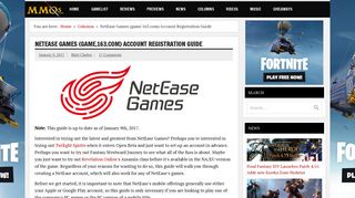 NetEase Games (game.163.com) Account Registration Guide - MMOs ...