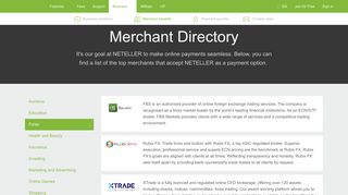Merchant directory - Neteller
