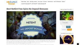 Best NetEnt No Deposit Bonuses and Free Spins 2019