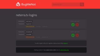 neterra.tv passwords - BugMeNot