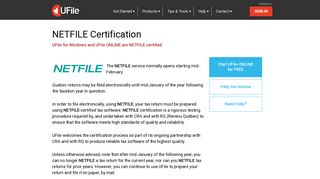 NETFILE Certified Tax Software Solution | UFile