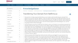 Transferring Your Domain from Netfirms.ca - Knowledgebase - KOALLO
