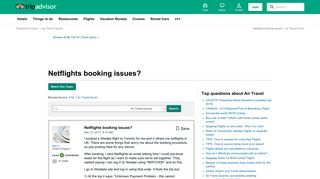 Netflights booking issues? - Air Travel Forum - TripAdvisor