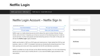 Netflix Login Account - Netflix Sign In