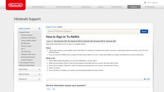 How to Sign In To Netflix | Nintendo Support