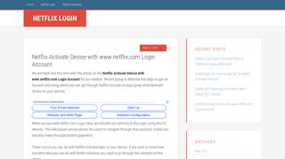 Netflix Activate Device with www.netflix.com Login Account