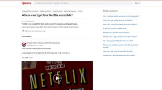 Where can I get free Netflix email ids? - Quora
