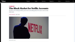 The Black Market for Netflix Accounts - The Atlantic