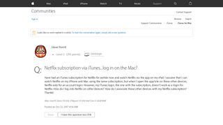 Netflix subscription via iTunes...log in … - Apple Community